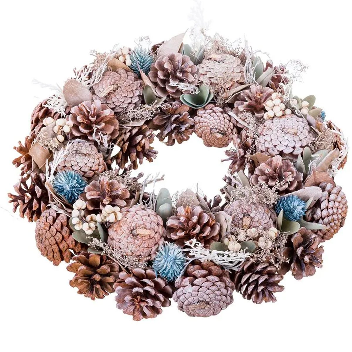Couronne de l'Avent décoration Noël Pommes de pin 36x9x36cm marron, WADIGA