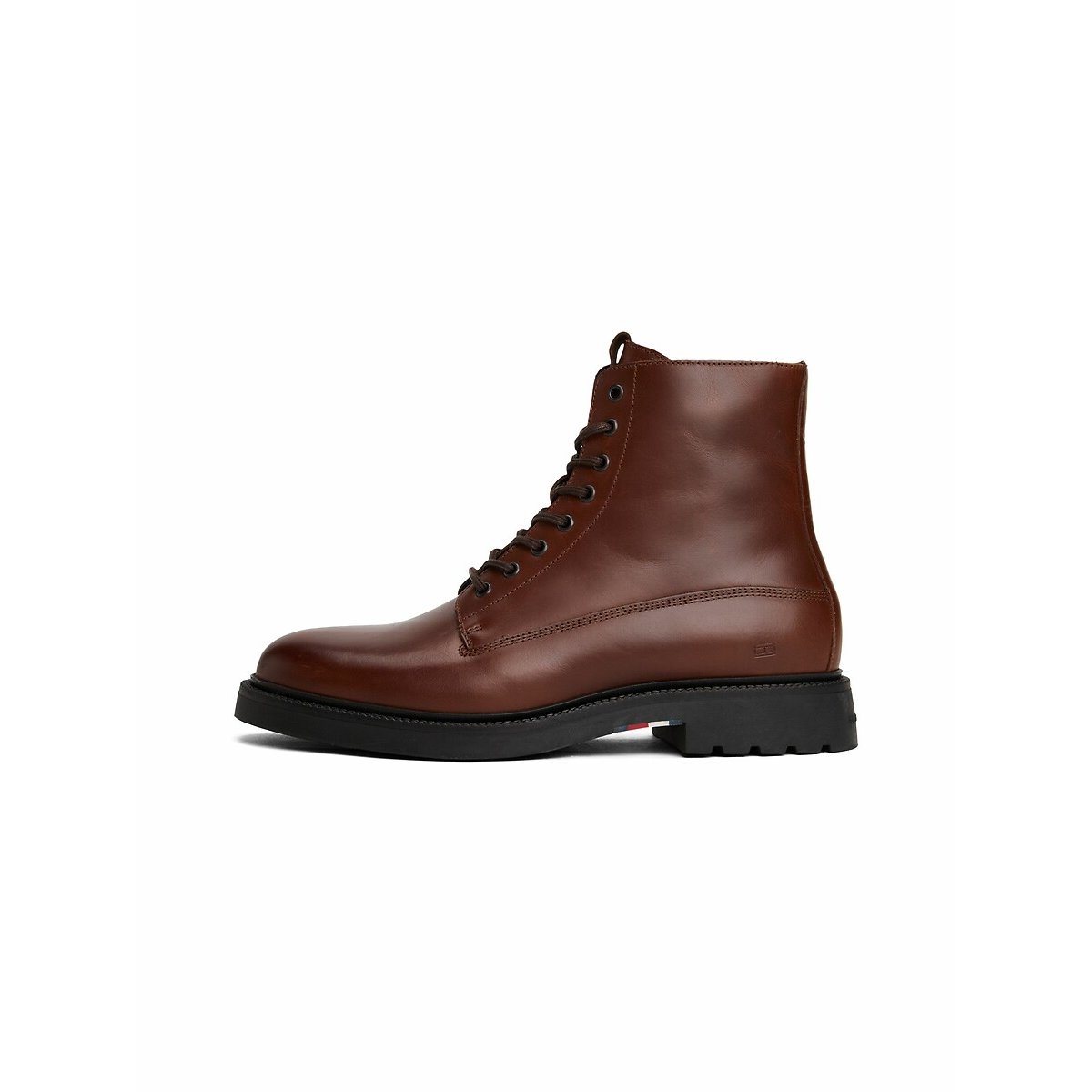 Boots à lacets en cuir marron, TOMMY HILFIGER