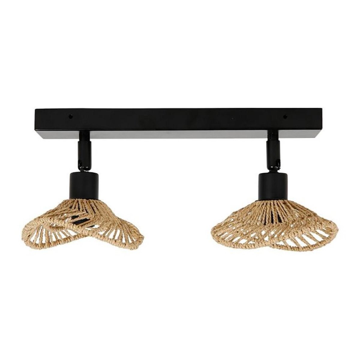 Applique Rampe 2 Spots Orientables Ozana Naturel noir, DECORATIE