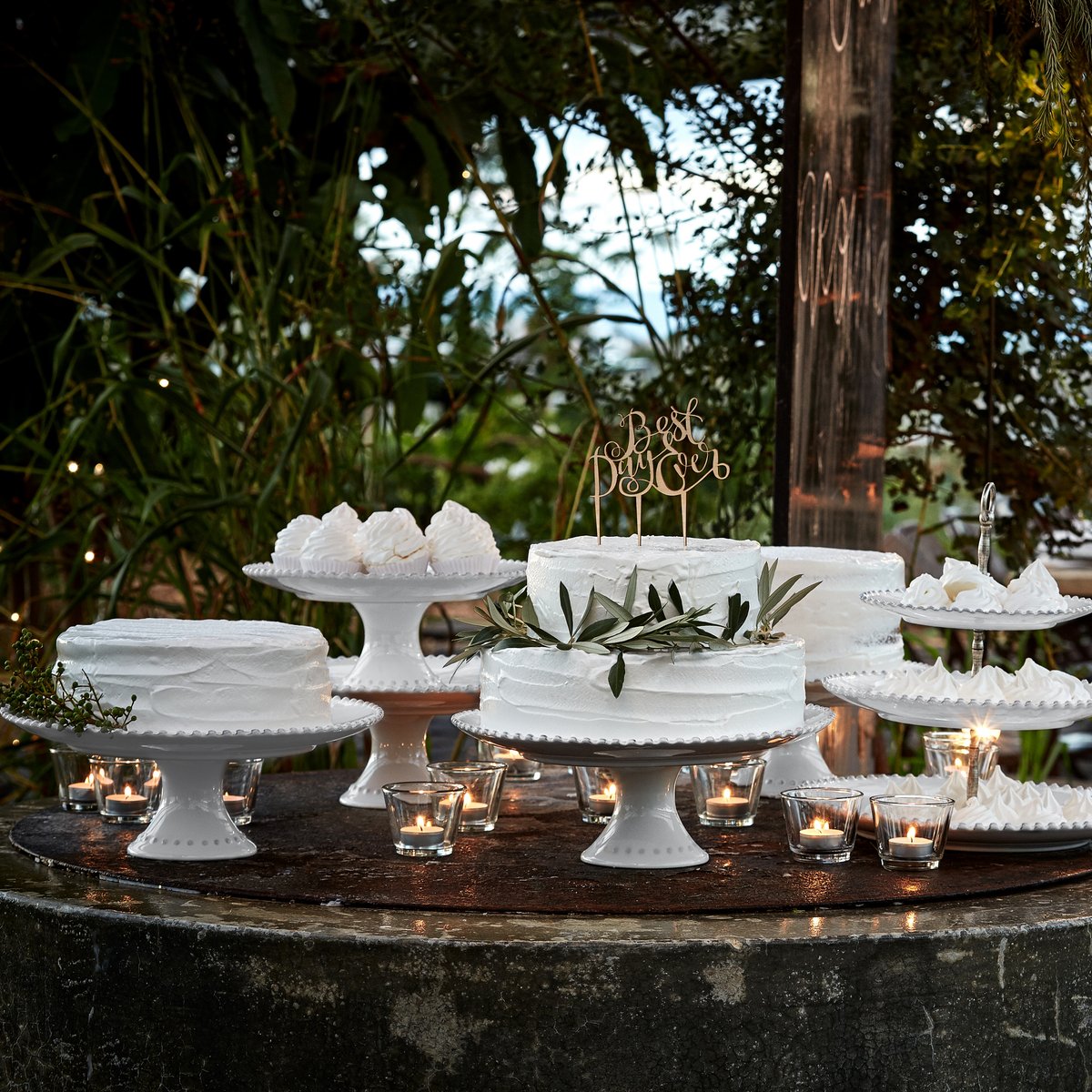Assiette sur Pied Pearl blanc, COSTA NOVA