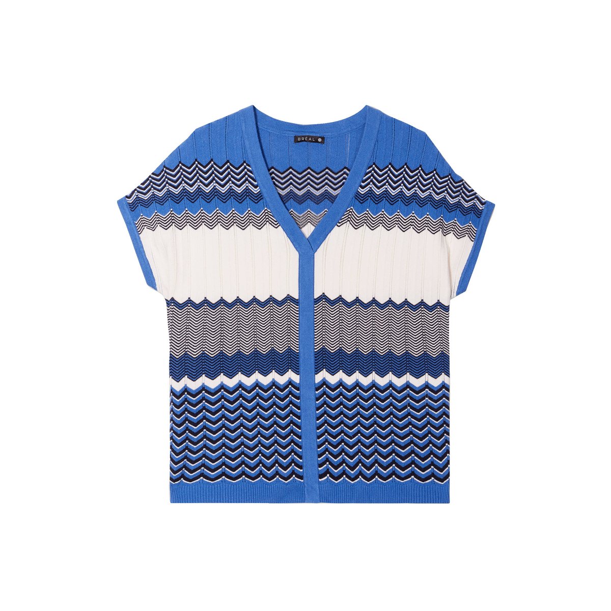 Pull à manches courtes bleu, BREAL