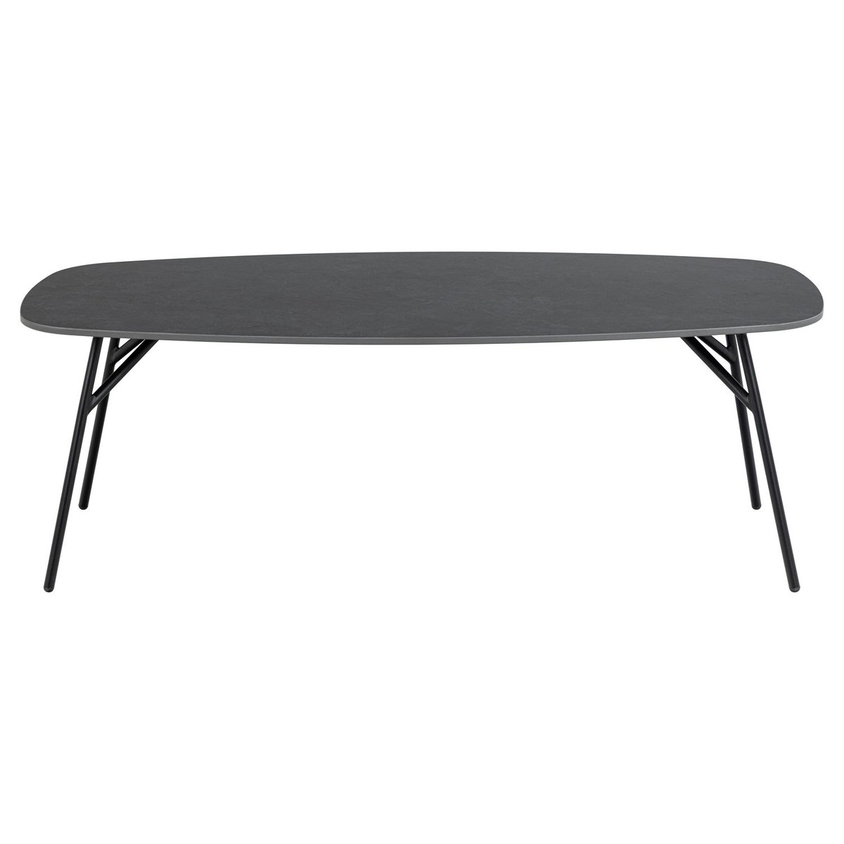 Table basse rectangulaire en bois et métal design vintage HALDOR noir, TOILINUX