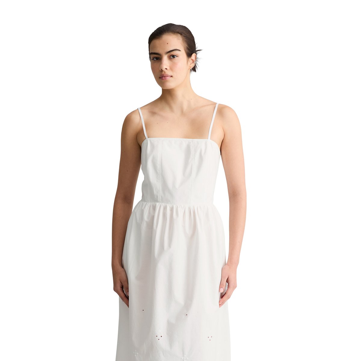 Robe en dentelle slim avec Broderie Anglaise blanc, MARC O’POLO DENIM