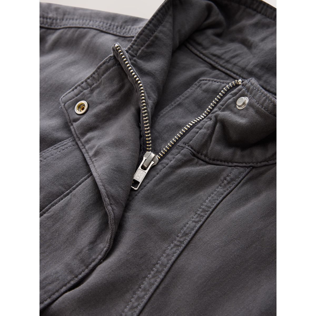 Blouson aviateur en denim léger col cheminée gris, NEXT