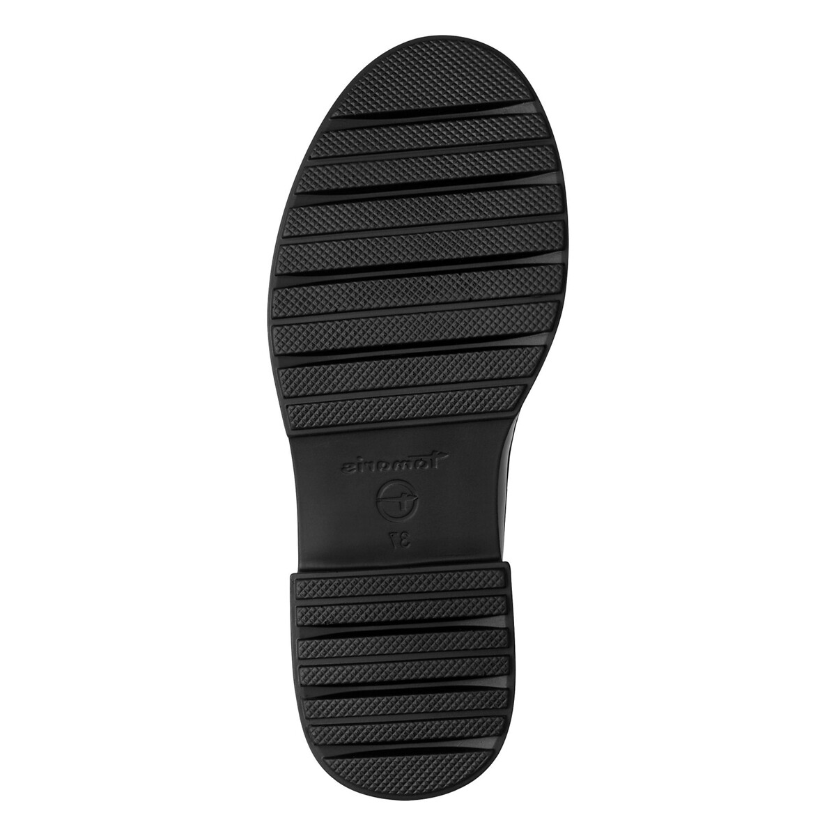 Lackmokassins mit dicker Sohle schwarz, TAMARIS