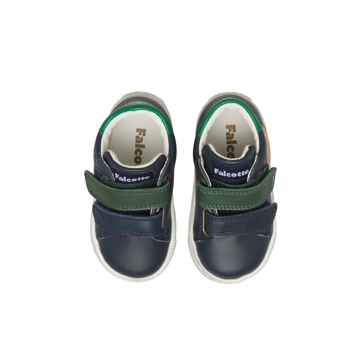 Baskets en cuir GEORDI 3 VL bleu-vert-, FALCOTTO