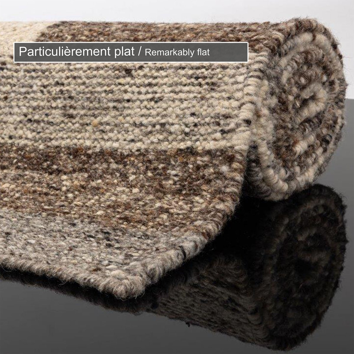 Tapis de salon en laine tissé main - EHRWALD beige multi, THEKO