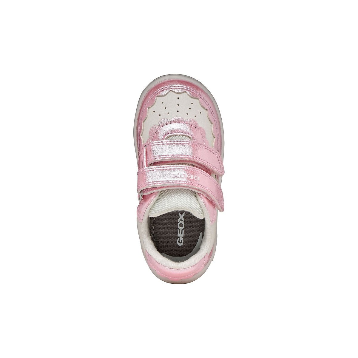 Baskets respirantes à scratchs, ECLYPER blanc/rose, GEOX