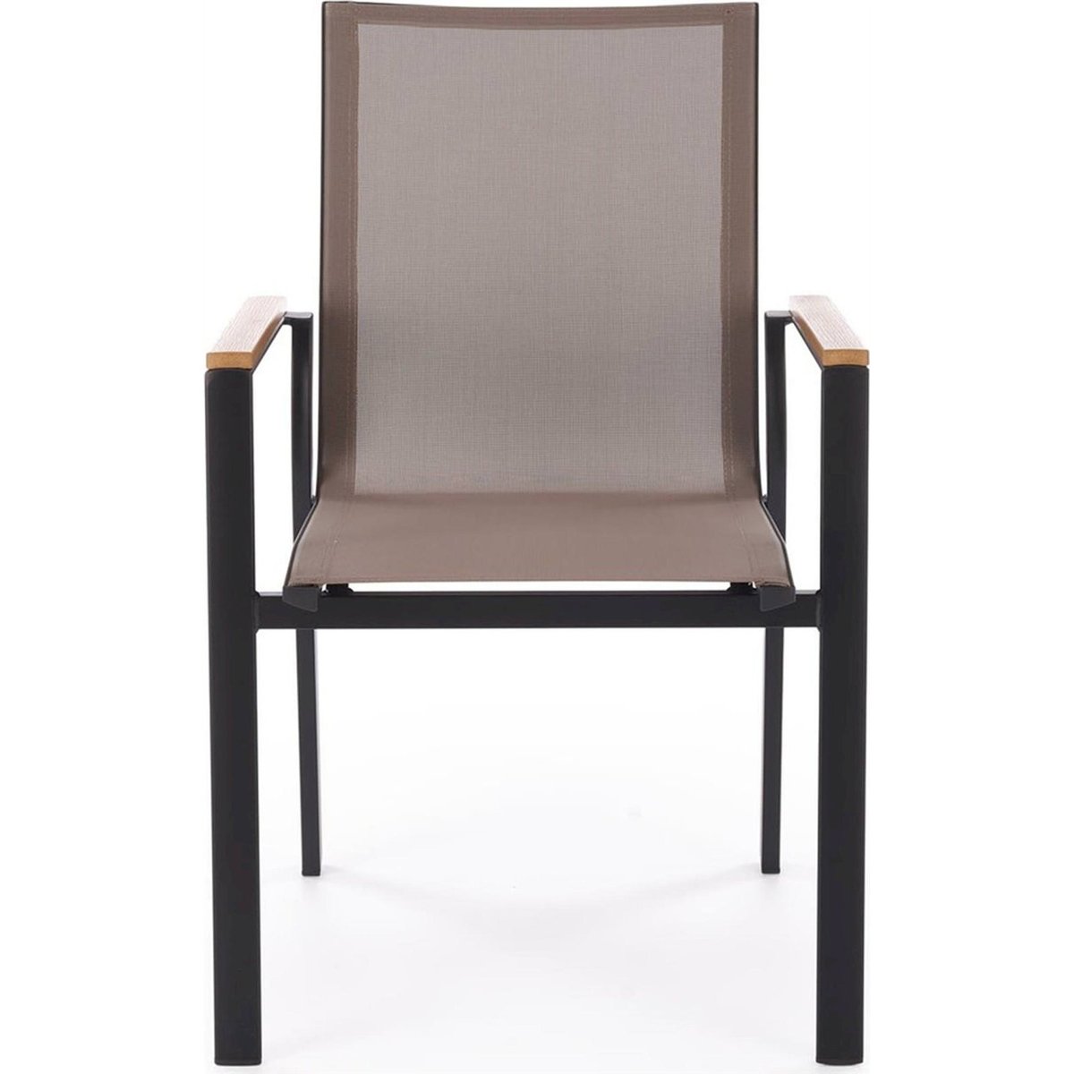 Chaise de jardin empilable en aluminium brun et noir, RECOLLECTION