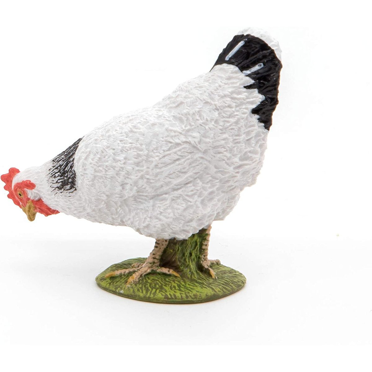 Figurine Poule blanche picorant blanc, PAPO