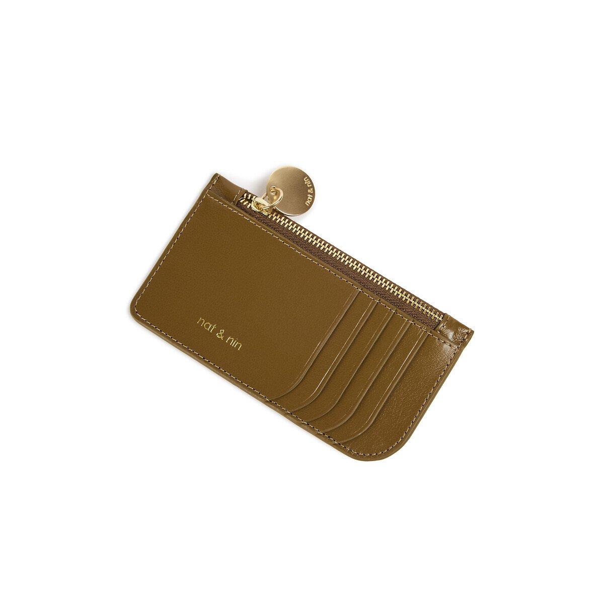 Alix Leather Card Holder/Coin Purse tobacco, NAT & NIN