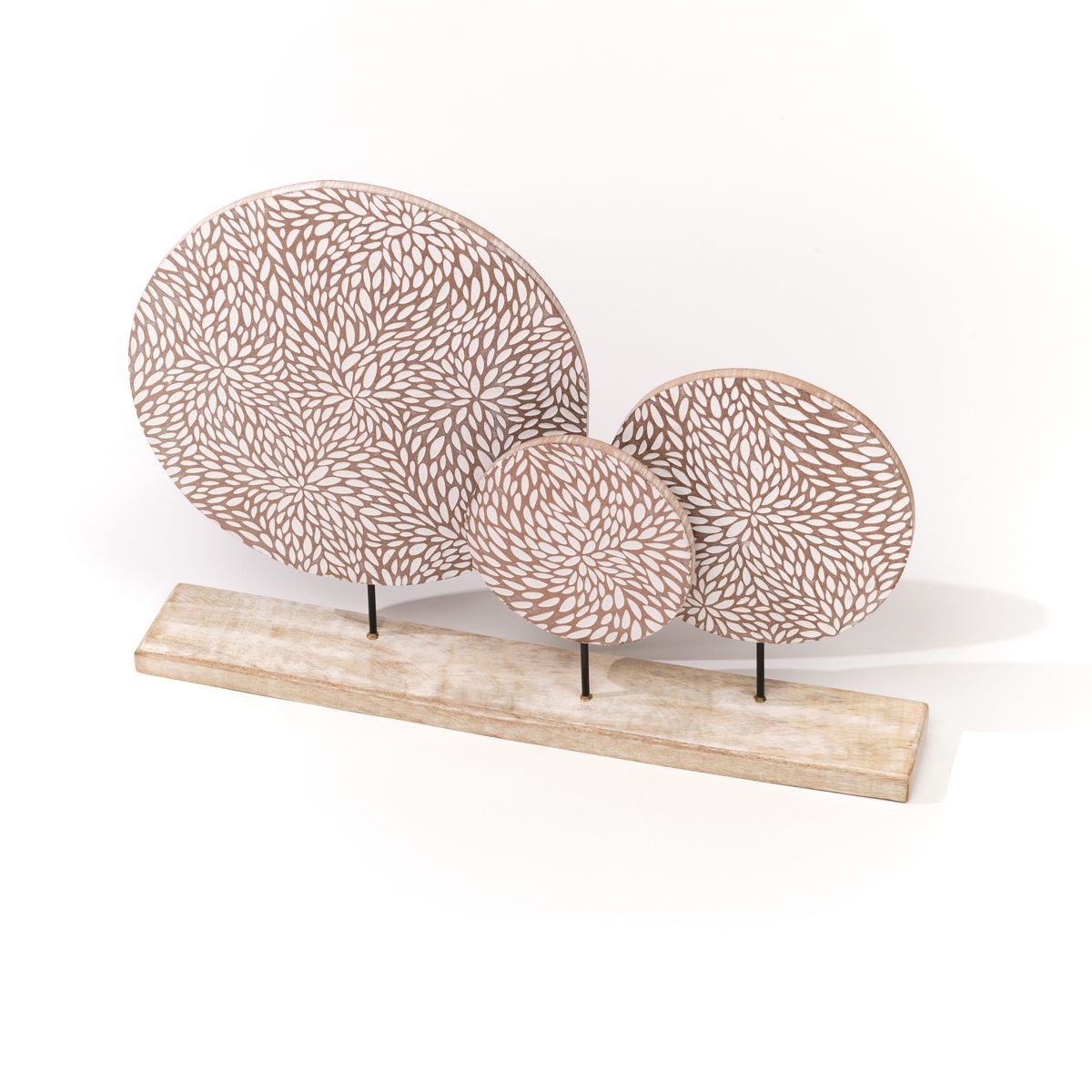 Déco à poser sur pied motif devant bois MANGO WOOD beige, FACTORY