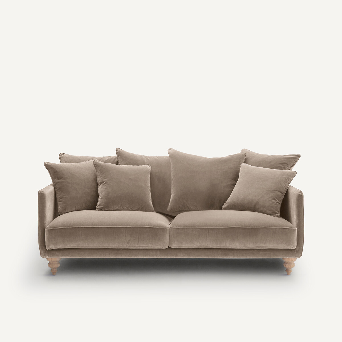 Housse de canapé velours, Lazare beige cendré, AM.PM