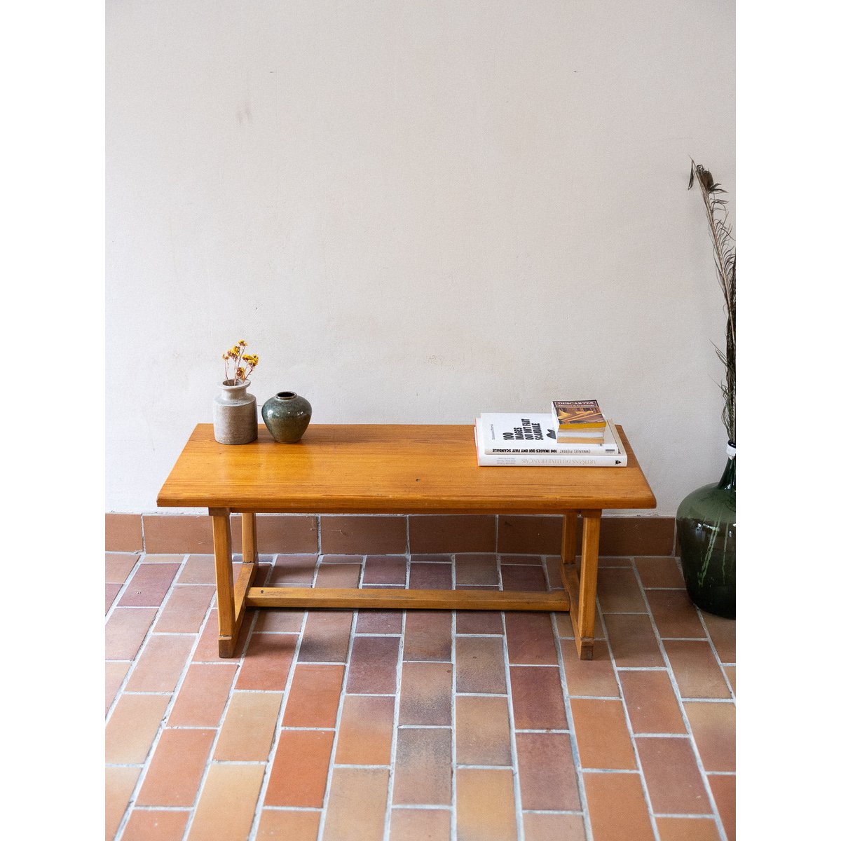 Table basse bois Léonie N°1114 - Bon état bois clair, DEBONGOUT