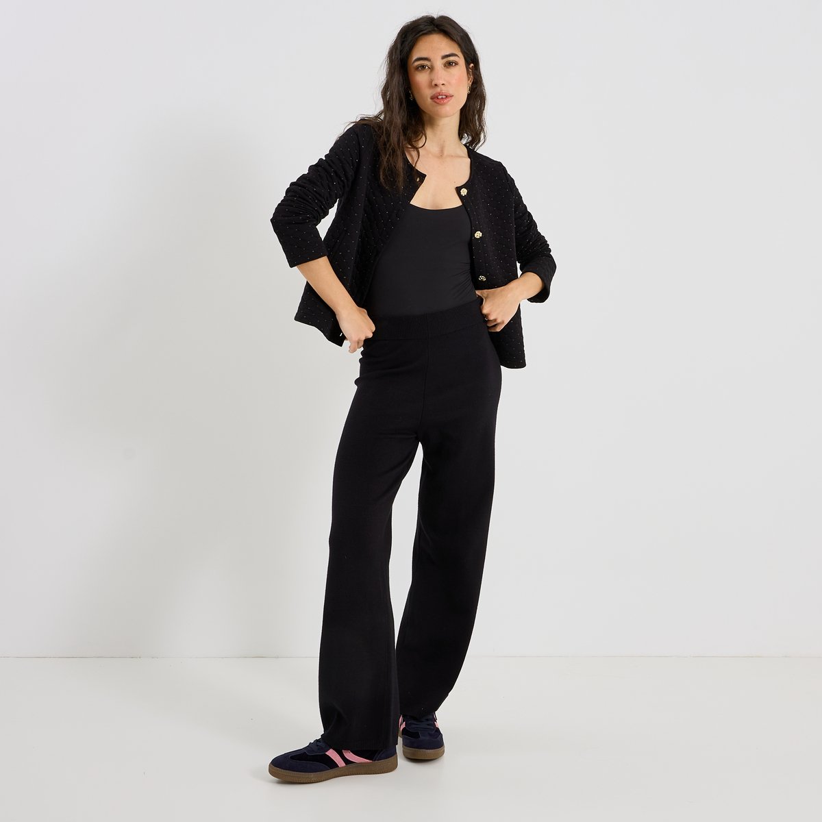 Veste matelassée en maille noir, GRAIN DE MALICE
