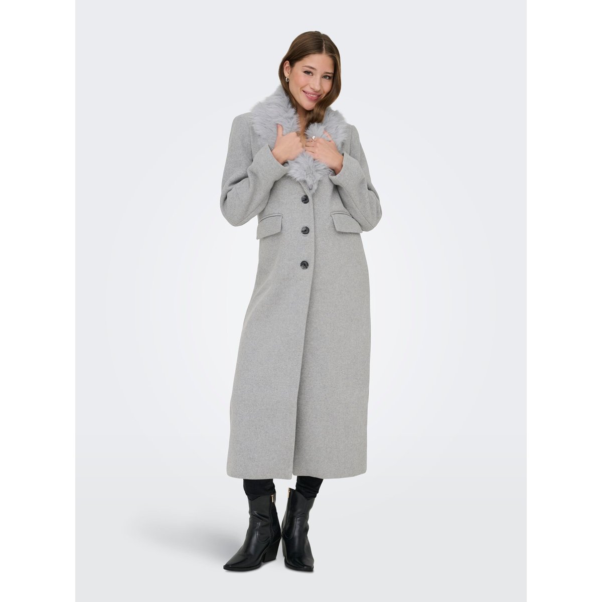 Manteau grise - light grey melange, ONLY