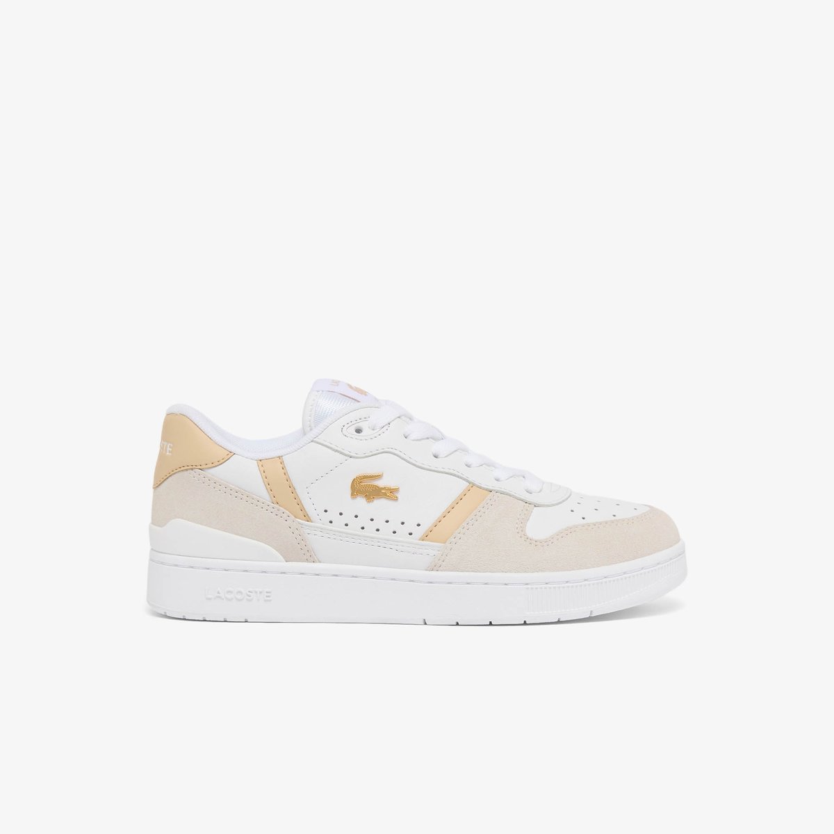 Sneakers T-Clip Set femme en cuir blanc-83j, LACOSTE