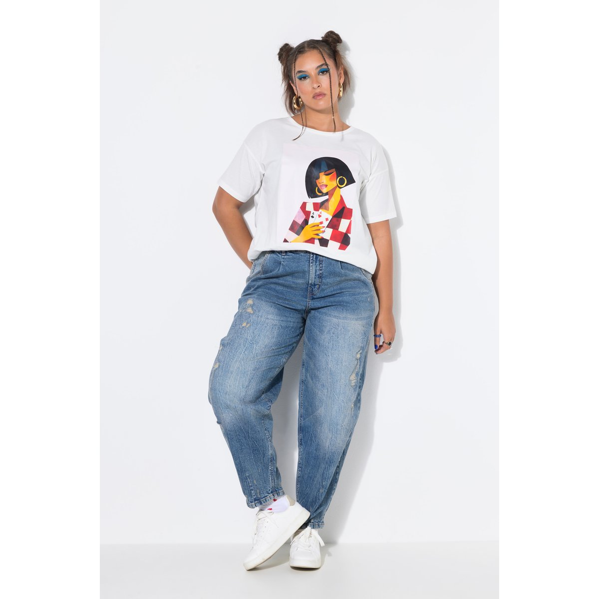 T-shirt oversize, imprimé mannequin blanc cassé, STUDIO UNTOLD