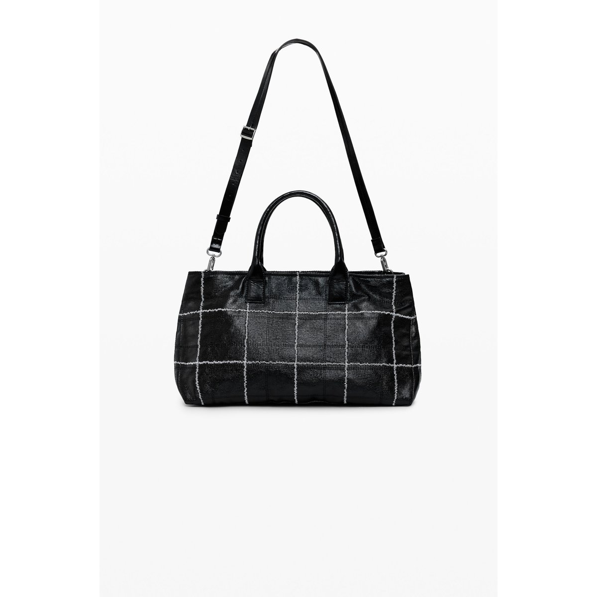 Sac cabas brillant moyen noir, DESIGUAL
