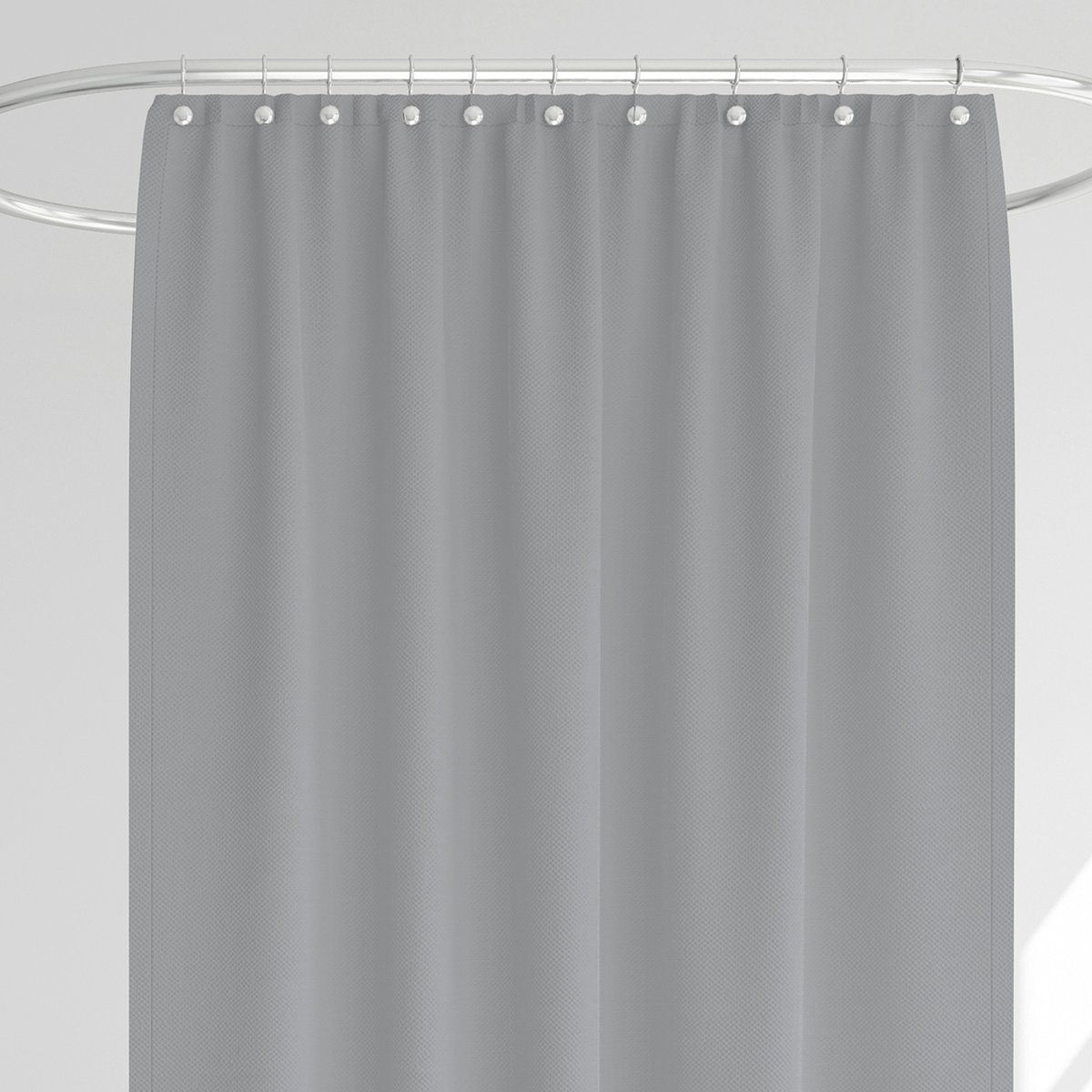 Rideau de douche classique tissu jacquard uni gris clair v019839, WADIGA
