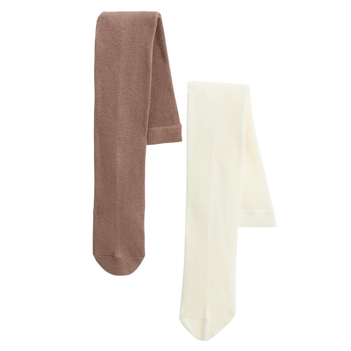 Lot de 2 paires de collants enfant Matcha marron, PETIT BEGUIN