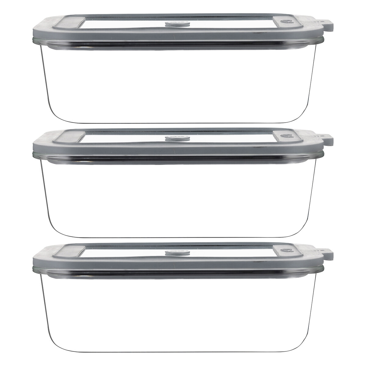 Set of 3 Fresh Storage 1.5L Rectangle Food Storage transparent, KILNER