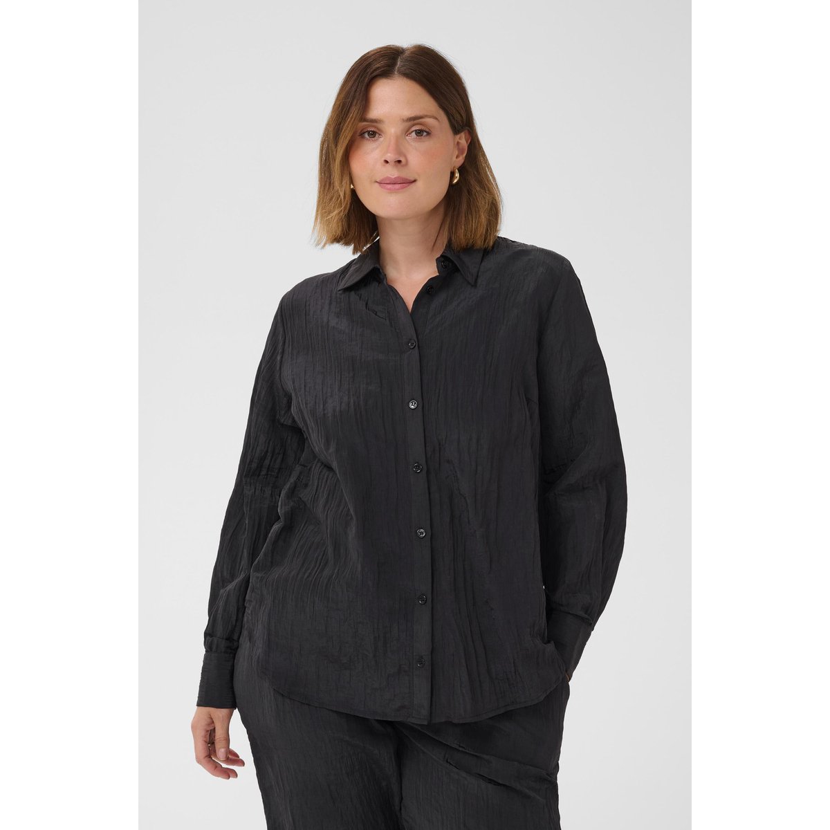 Chemise à manches longues noir black deep, KAFFE CURVE