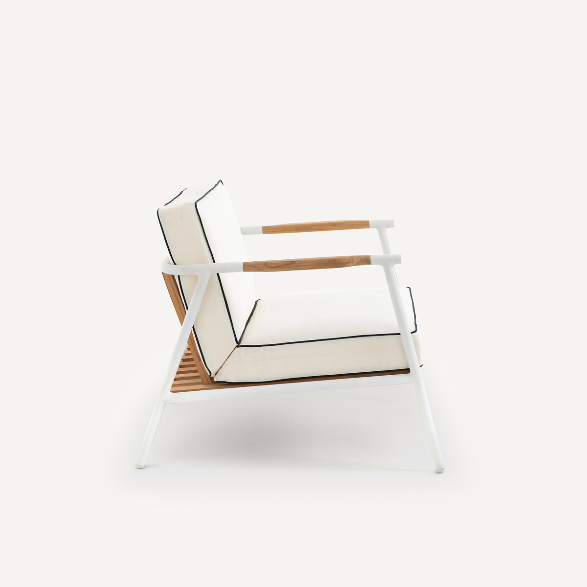 Fauteuil de jardin aluminium et teck, Isabbo blanc, AM.PM