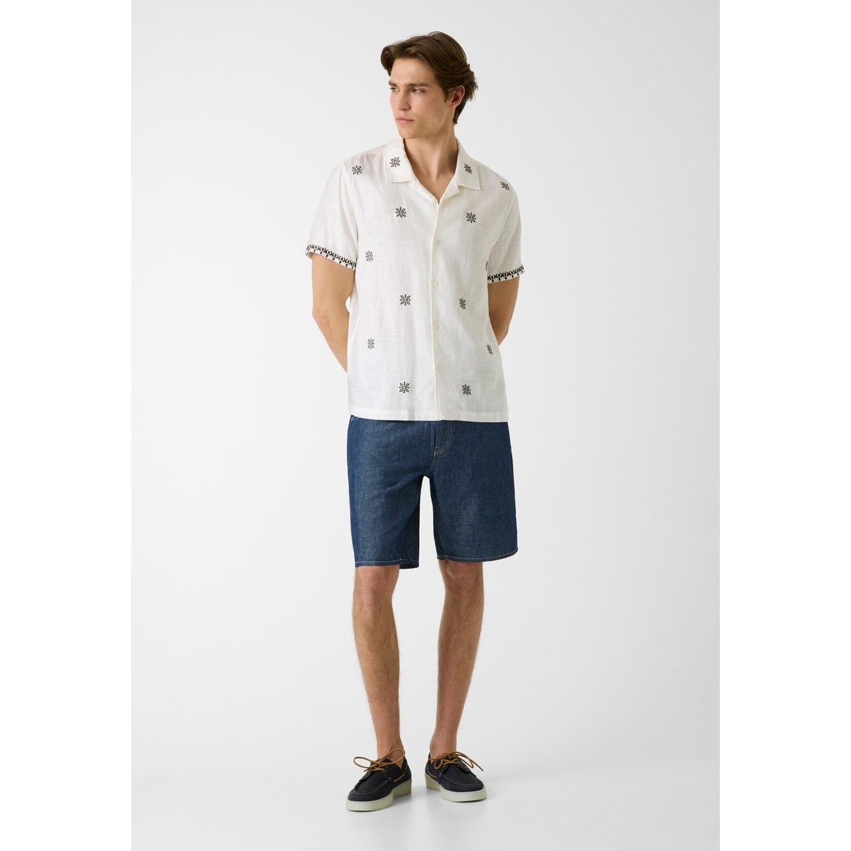 Chemise En Mélange De Lin crème, GUESS