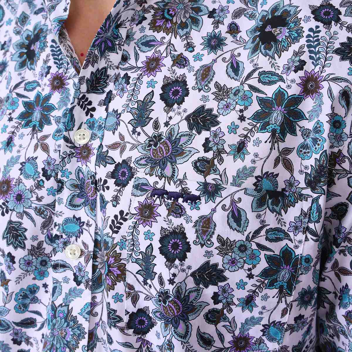 Chemise à motifs blanc, MISE AU GREEN