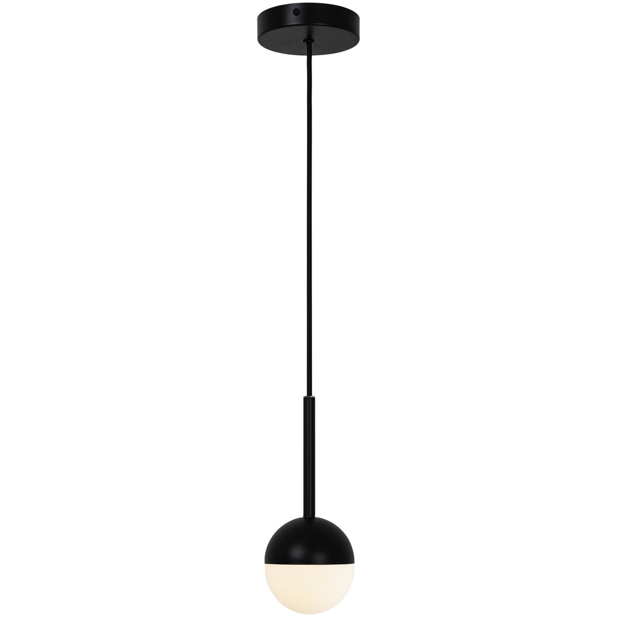 Suspension art déco en métal et verre opale, CONTINA noir, NORDLUX