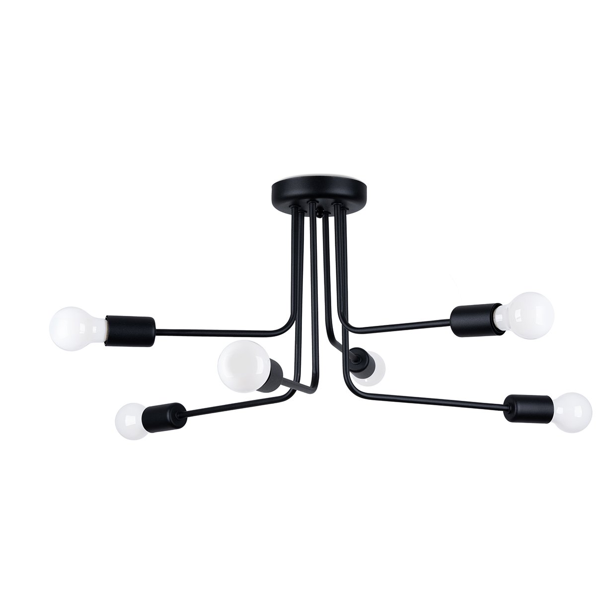 Lustre Acier Noir E27 6 Norah noir, EDEN