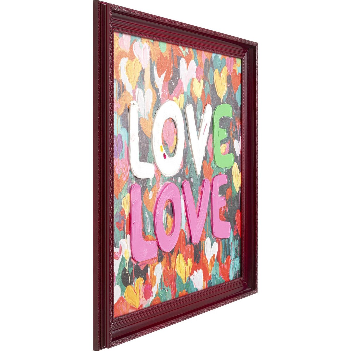 Tableau coeurs à message, LOVE multicolore, KARE DESIGN