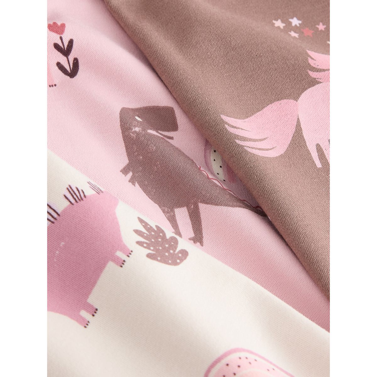 Pyjama confort dinosaures, lot de 3 rose/crème, NEXT