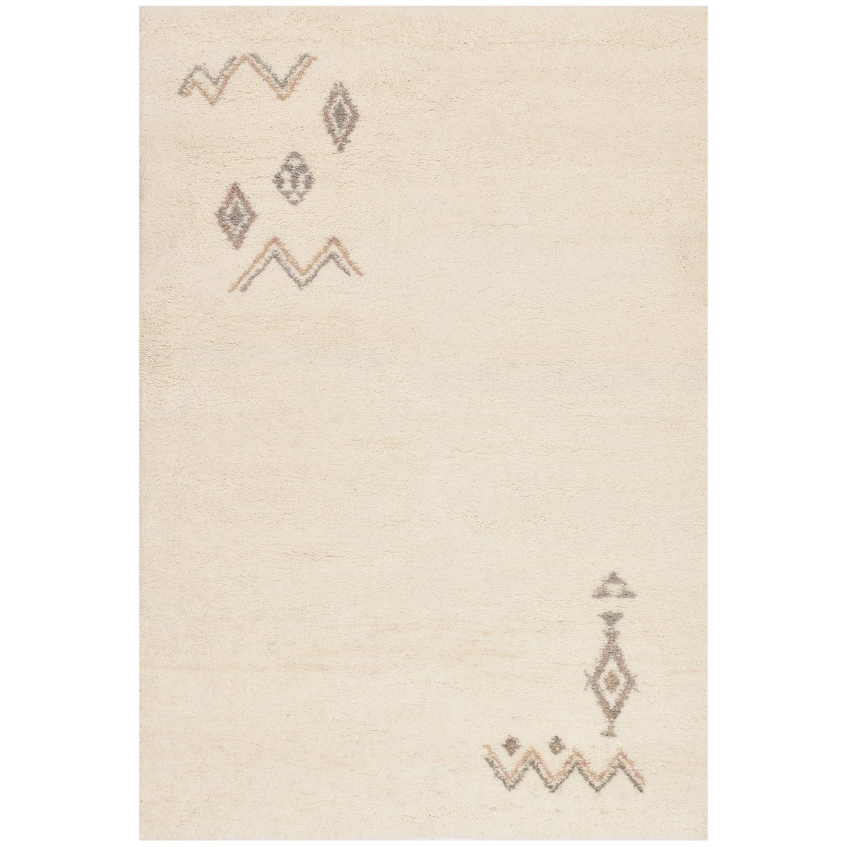 Tapis de salon berbère - HADJ blanc, THEKO
