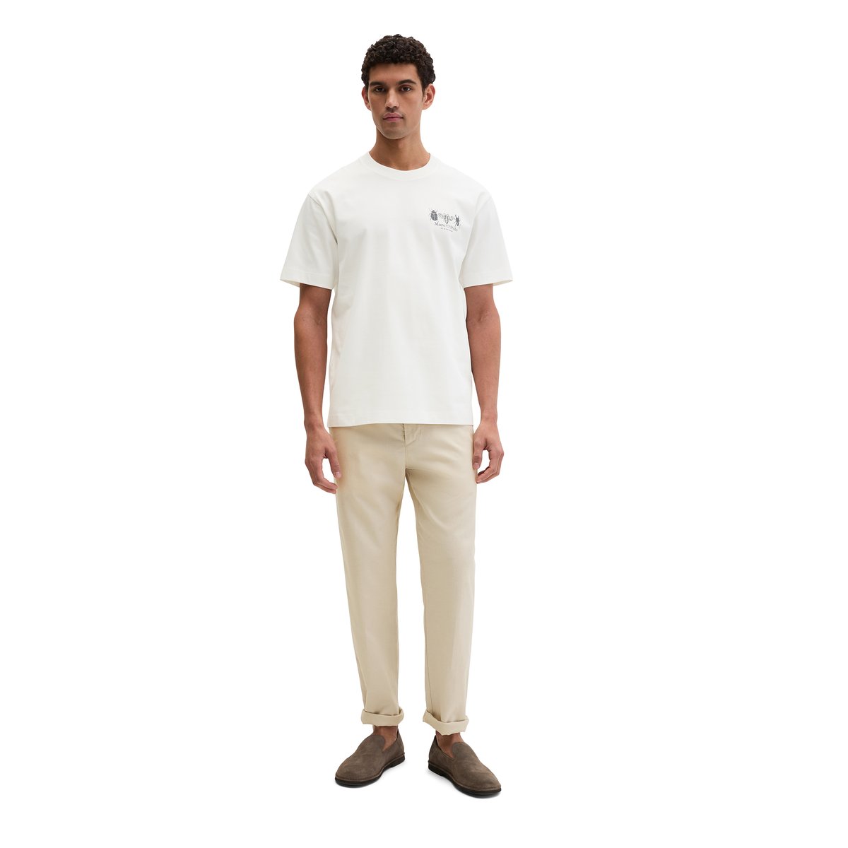 T-shirt loose avec impressions d'insectes sur les deux faces blanc naturel, MARC O'POLO