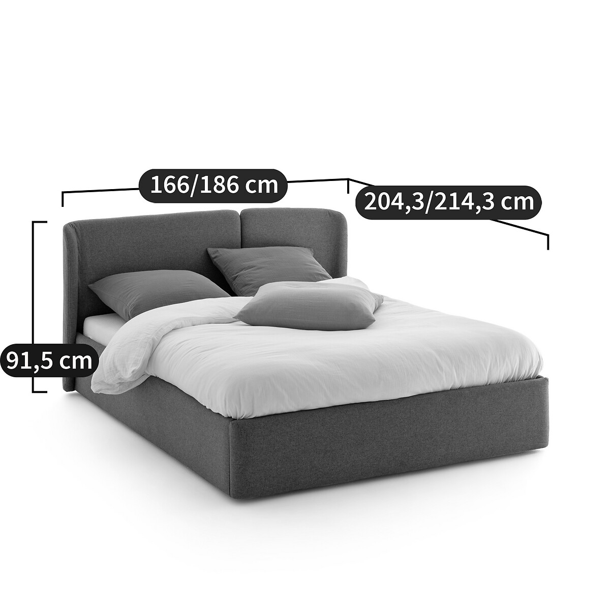Lit coffre avec sommier relevable, Molona beige, LA REDOUTE INTERIEURS