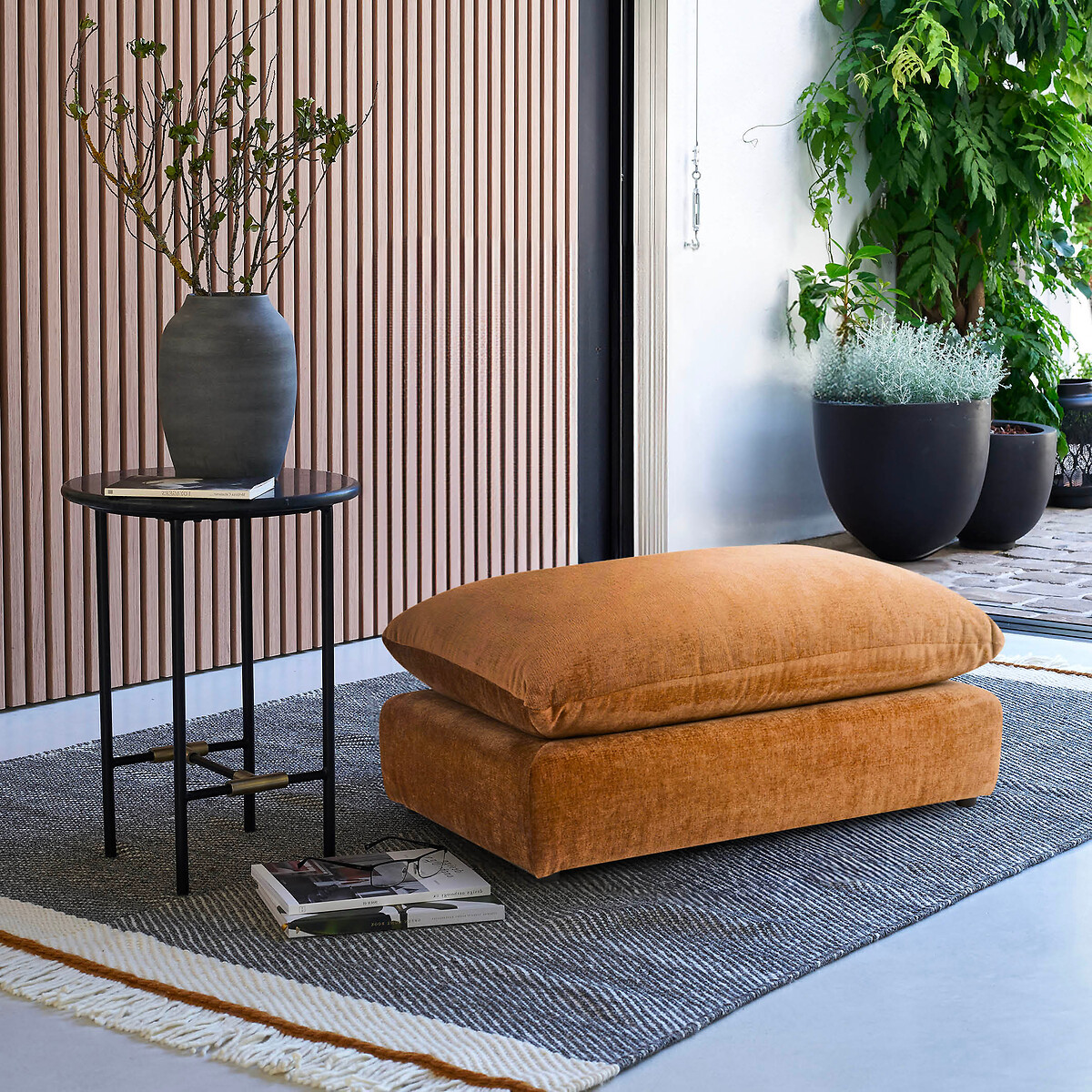 Pouf modulable, velours épais, MALO ecureuil, LA REDOUTE INTERIEURS