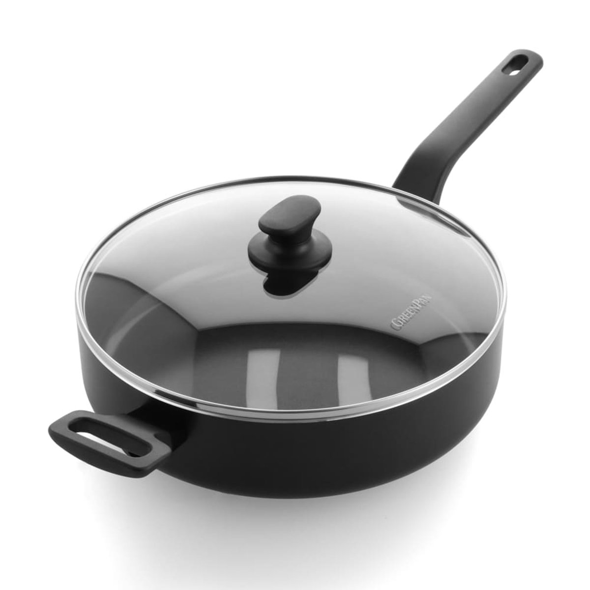 Sauteuse 28 cm aluminium revêtement céramique avec couvercle-Essence noir, GREENPAN