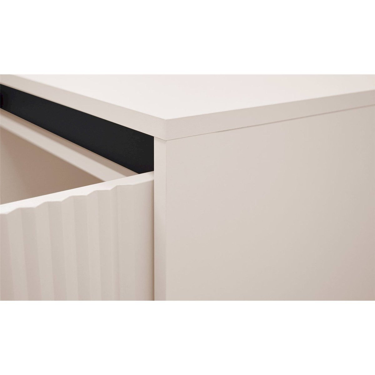 Commode bois rainurée collection OSAKA beige sable, RECOLLECTION