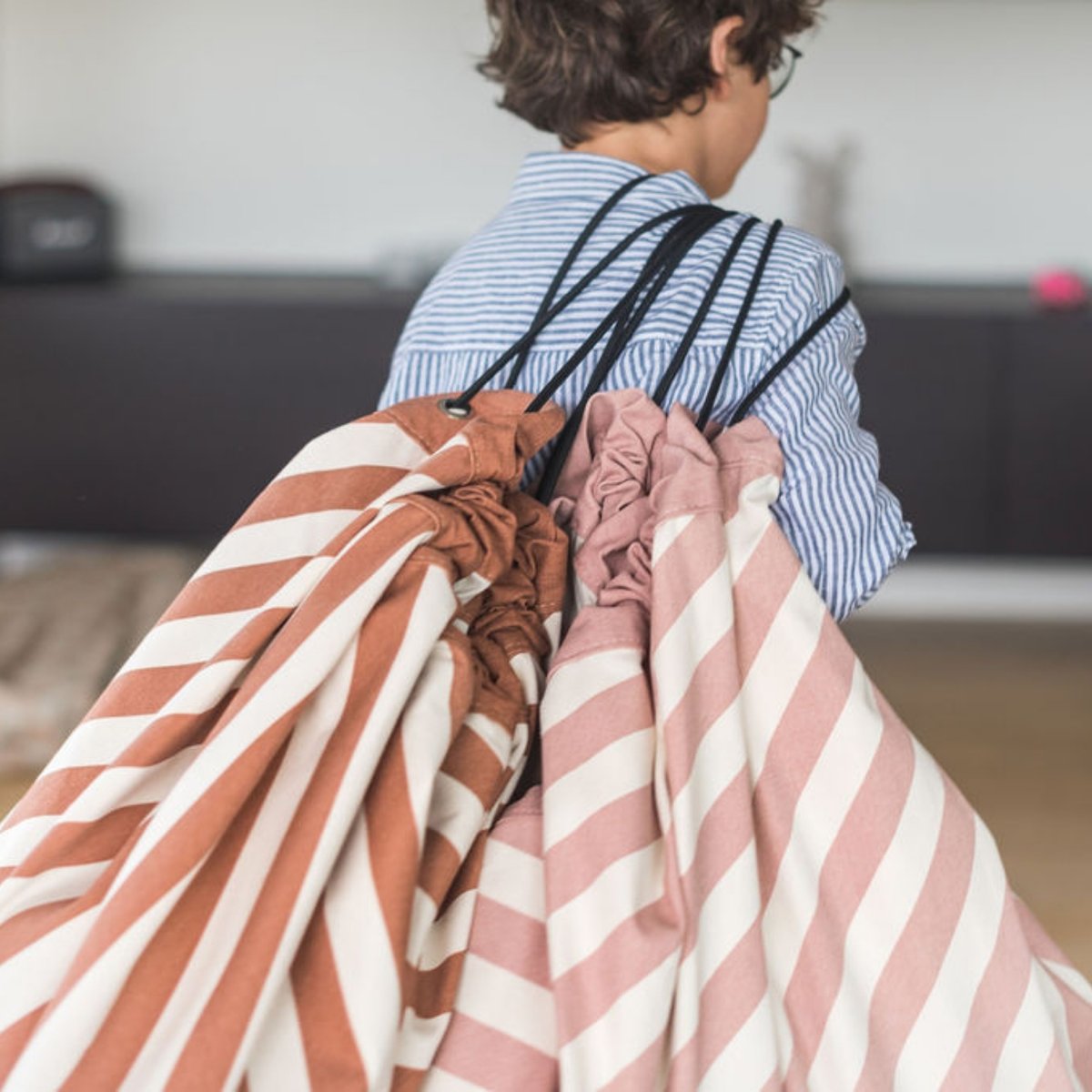 Sac à jouets 2 en 1 Noomad Original ecru, rose, PLAY&GO