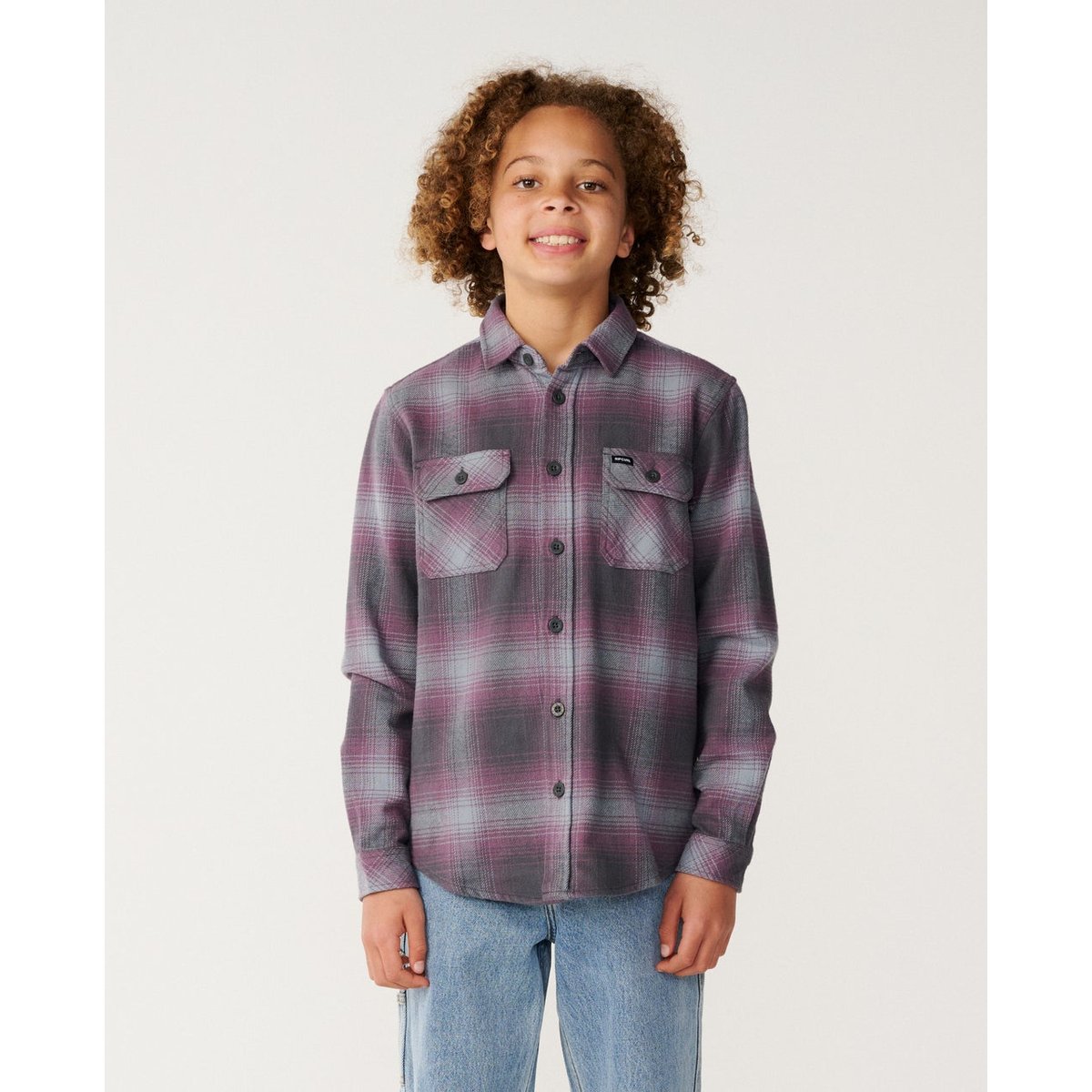 Chemise manches longues en flanelle COUNT charcoal grey, RIP CURL