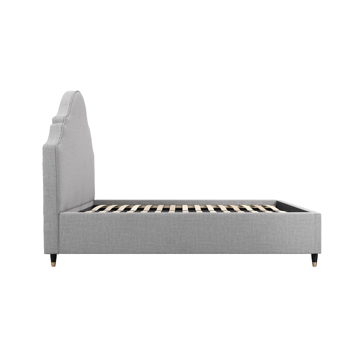 Novella Linen Upholstered Bed with French Style Headboard light grey, ÉDITÉ