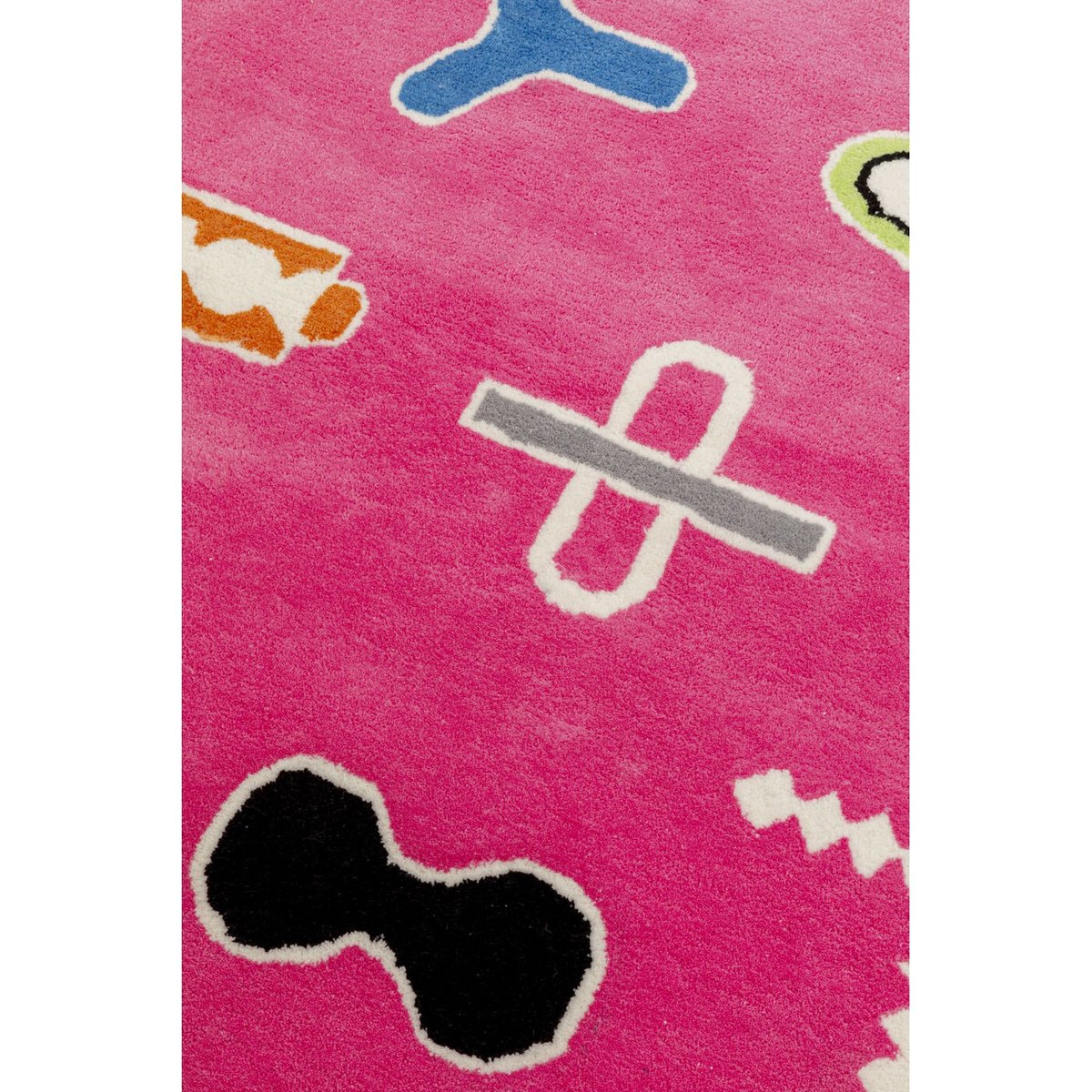 Tapis rond à motifs abstraits, GLYPH rose, KARE DESIGN