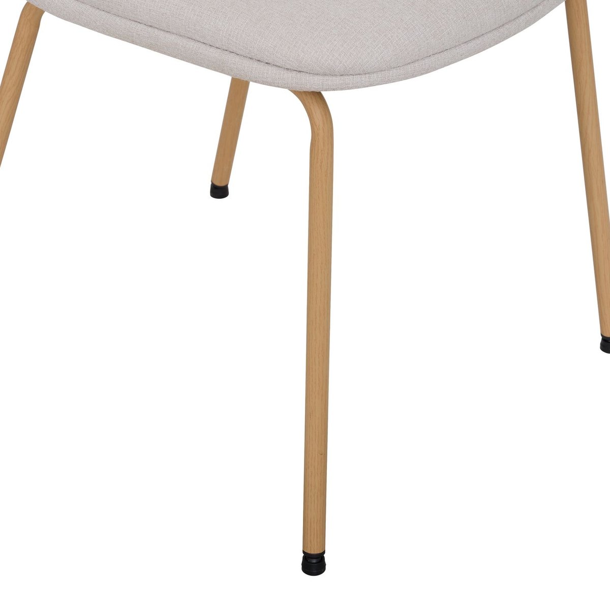 Lot de 4 chaises en tissu et pieds métal NEORA blanc, TOILINUX