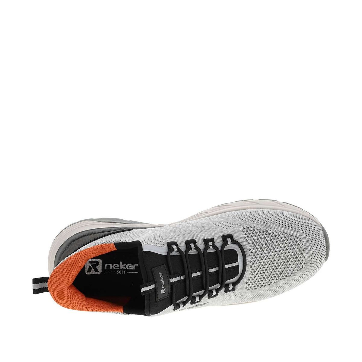Sneakers noires à semelle plate avec une fermeture à slip-on gris, RIEKER