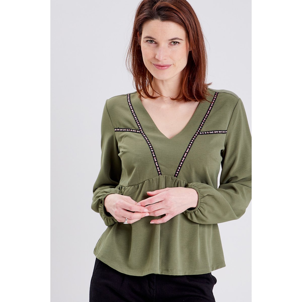 T-shirt manches longues vert kaki, BREAL