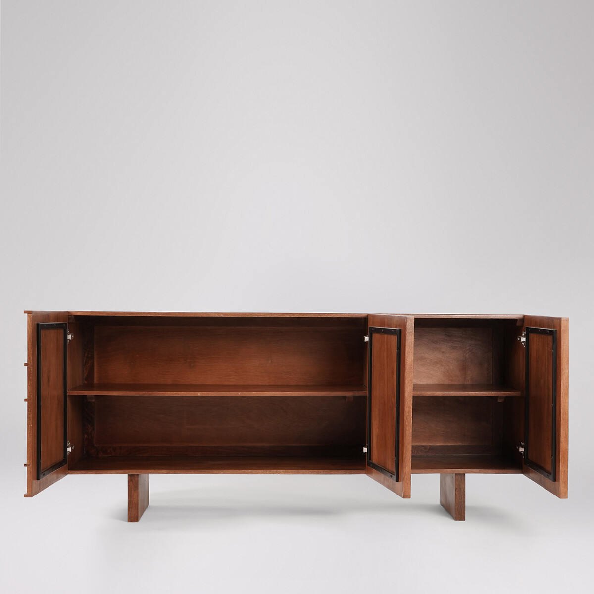 Rushden Mango Wood 3 Door Sideboard dark brown, SWOON