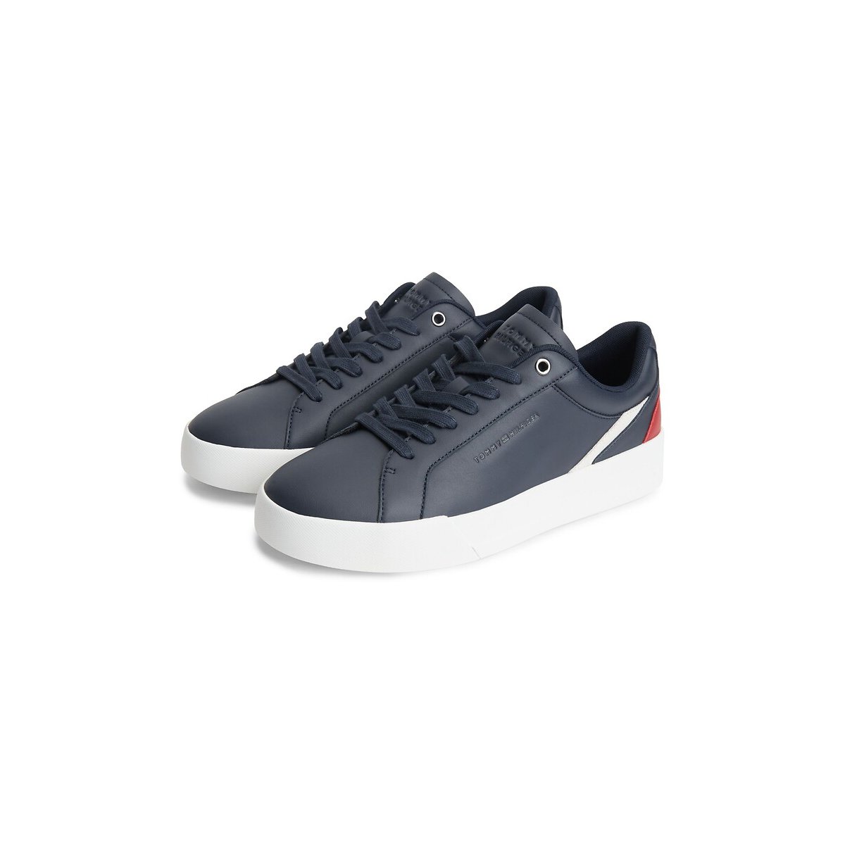 Zapatillas de piel COURT azul marino, TOMMY HILFIGER
