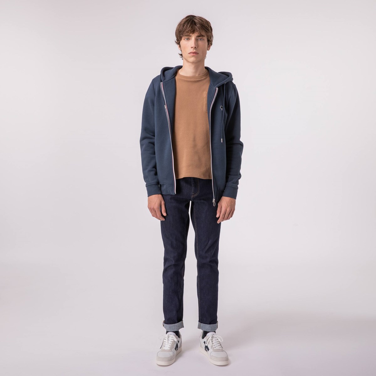 Sweat coton MESNIL bleu marine, FAGUO